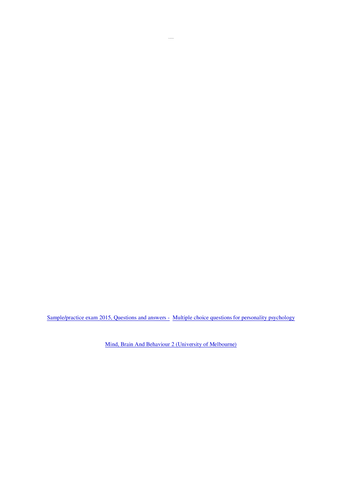 Preview image for PSYC 10004 Sample Practice-Exam-2015 MCQS Personality-Psychology